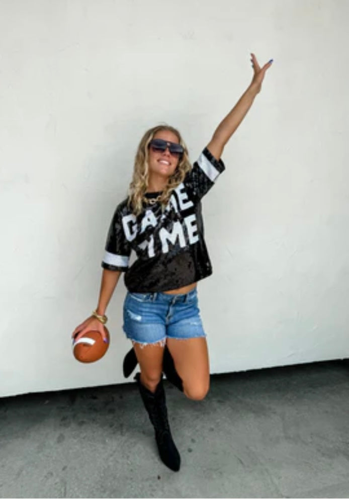 Game day sequin plus size top