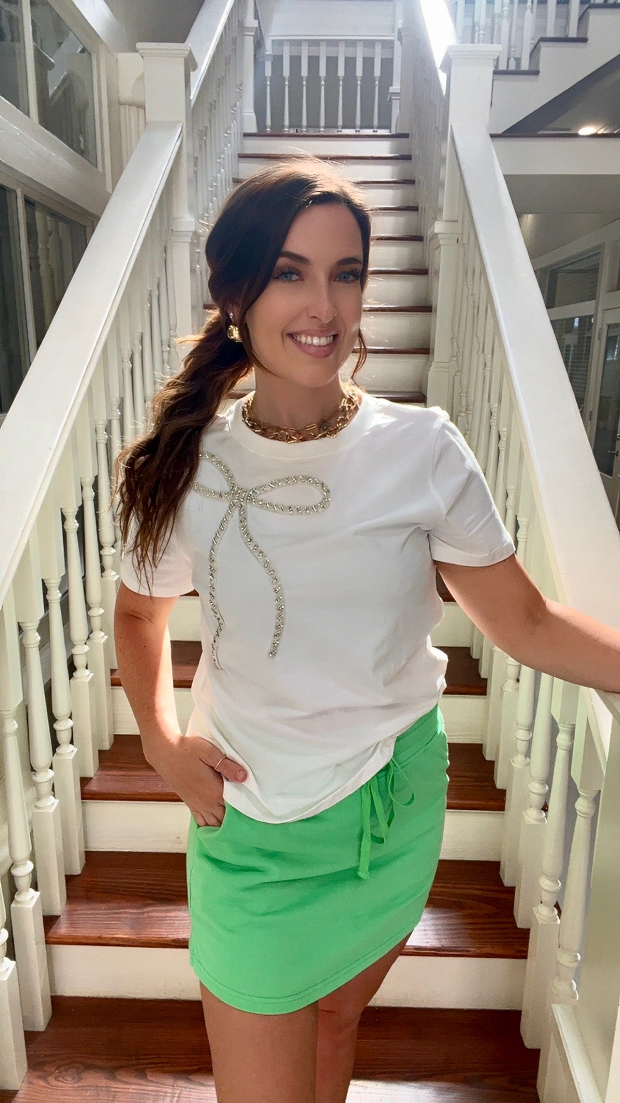 Bow studded Tee