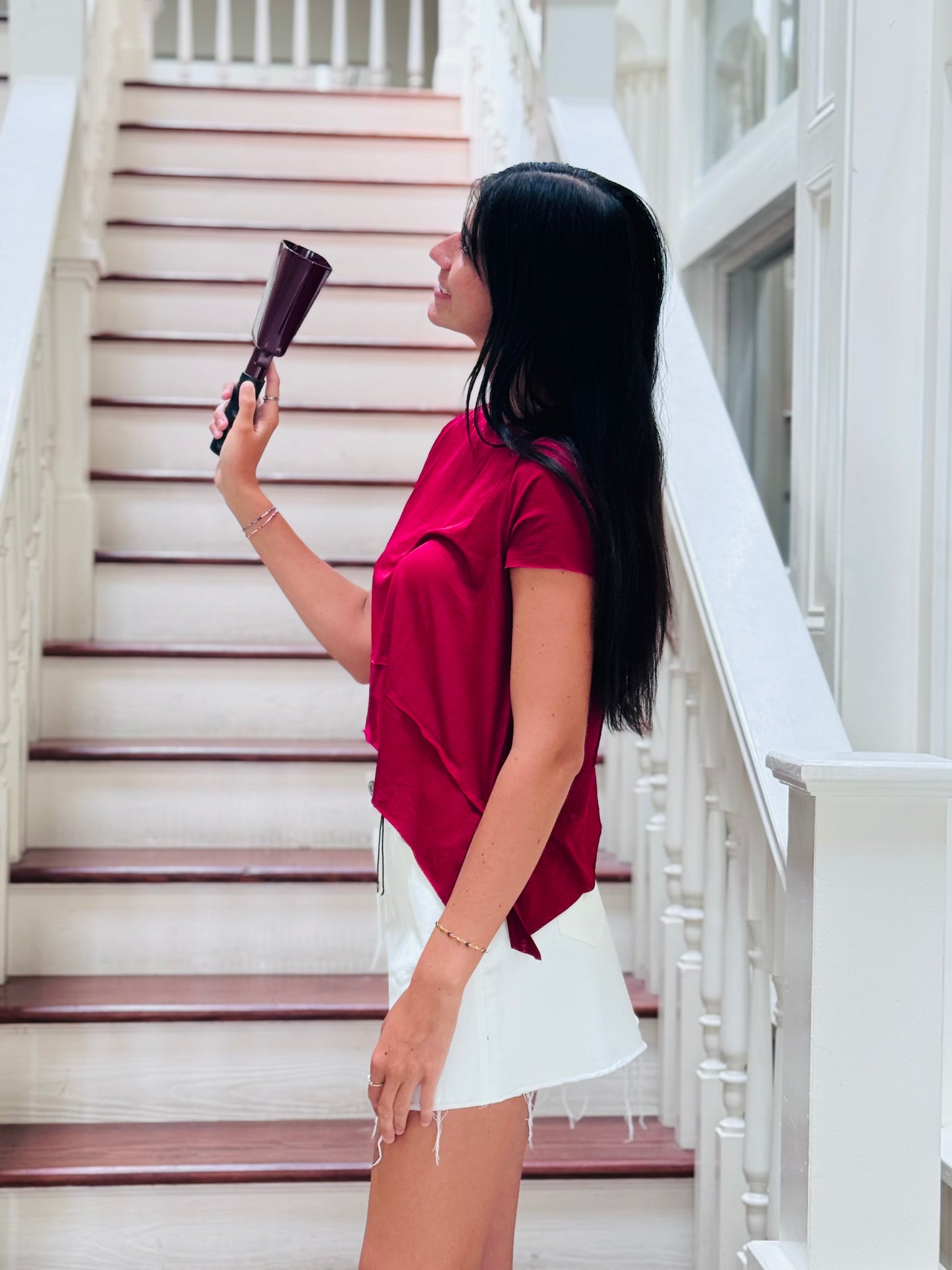 Maroon Split side Top