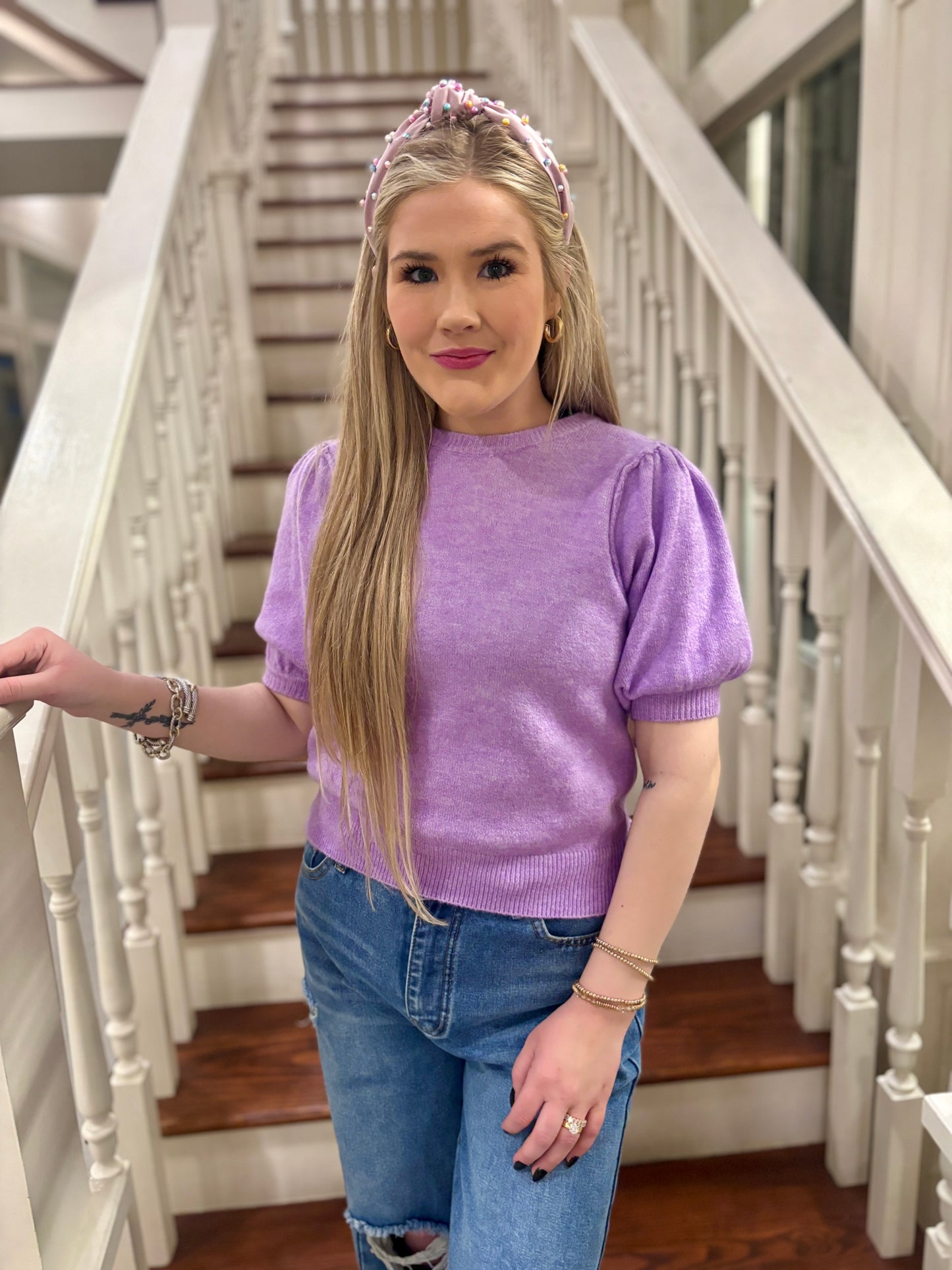 PUFF SHORT SLEEVE SWEATER