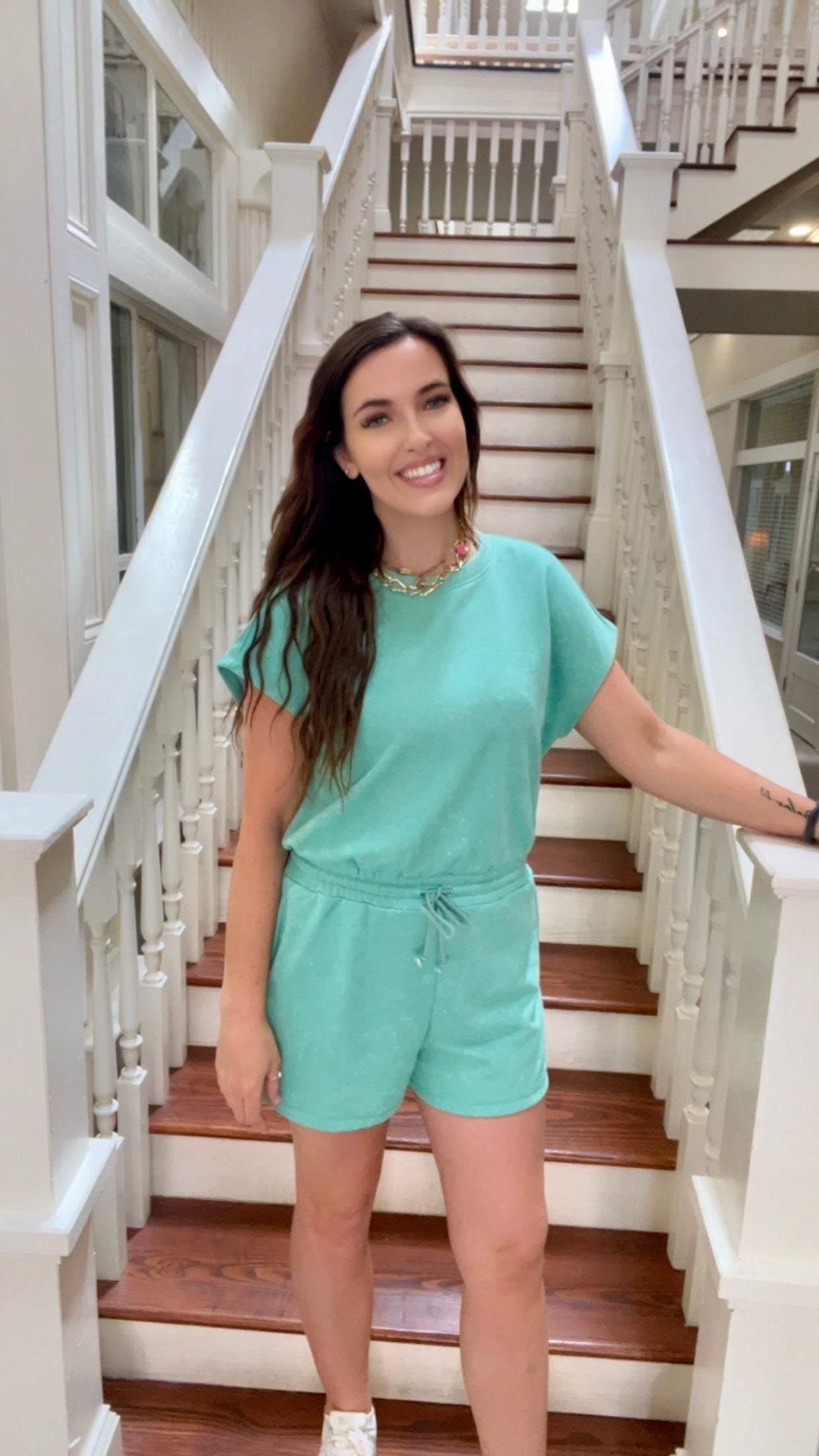 Sea Foam green Romper