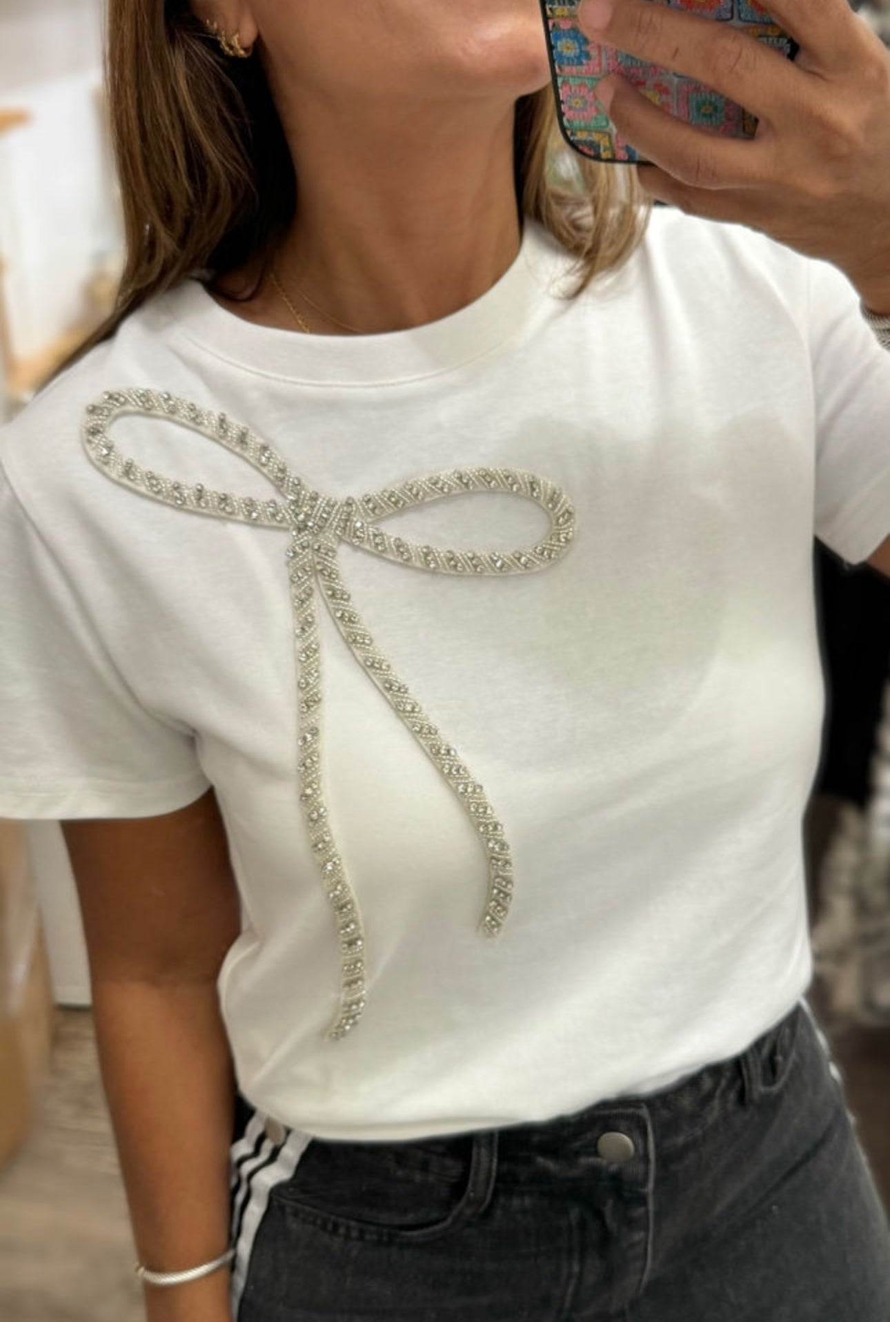 Bow studded Tee