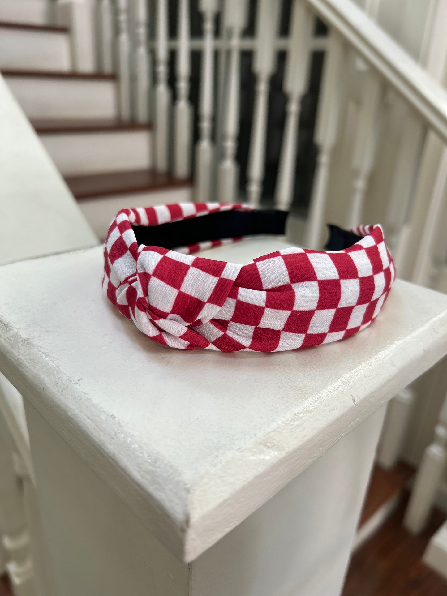 Red Checkered checkered Headbands