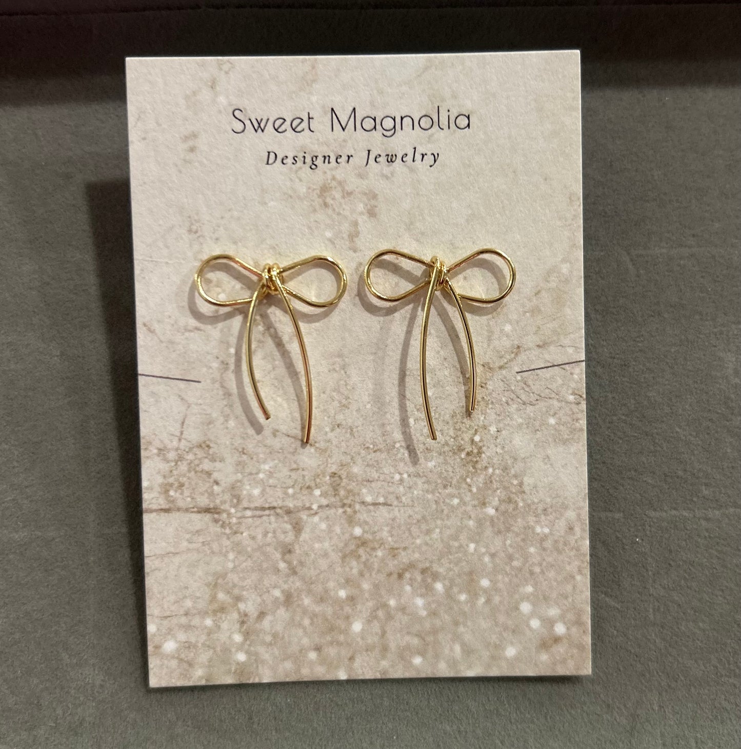 Large Gold Bow Stud Earrings