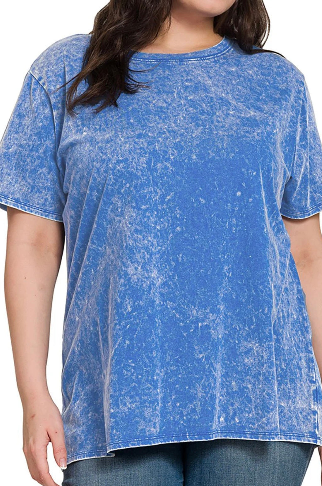 Zenana plus size summer soundtrack washed top