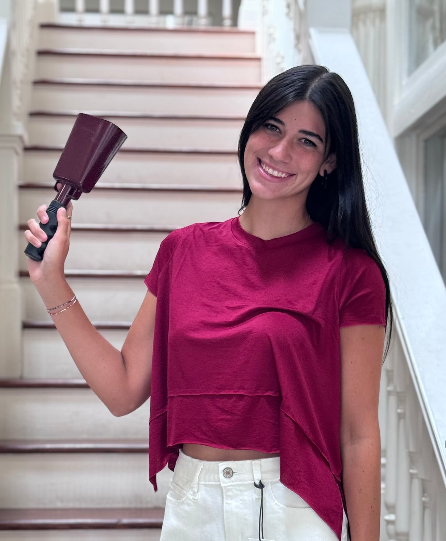 Maroon Split side Top