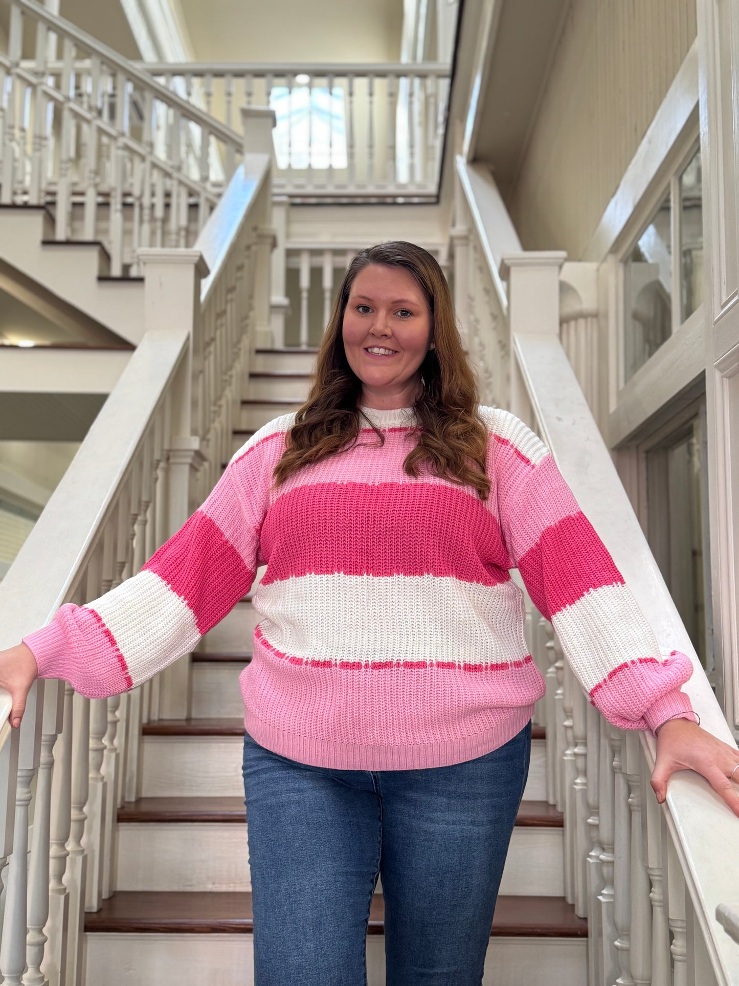 Color block patchwork knit sweater