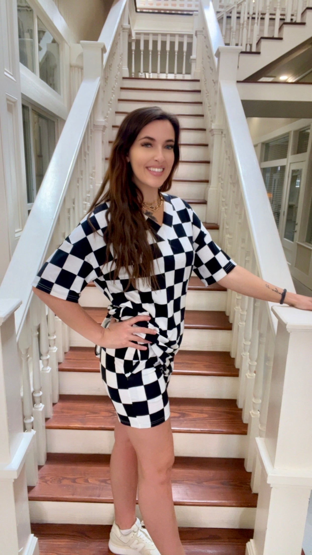 Checkered Biker Shorts set