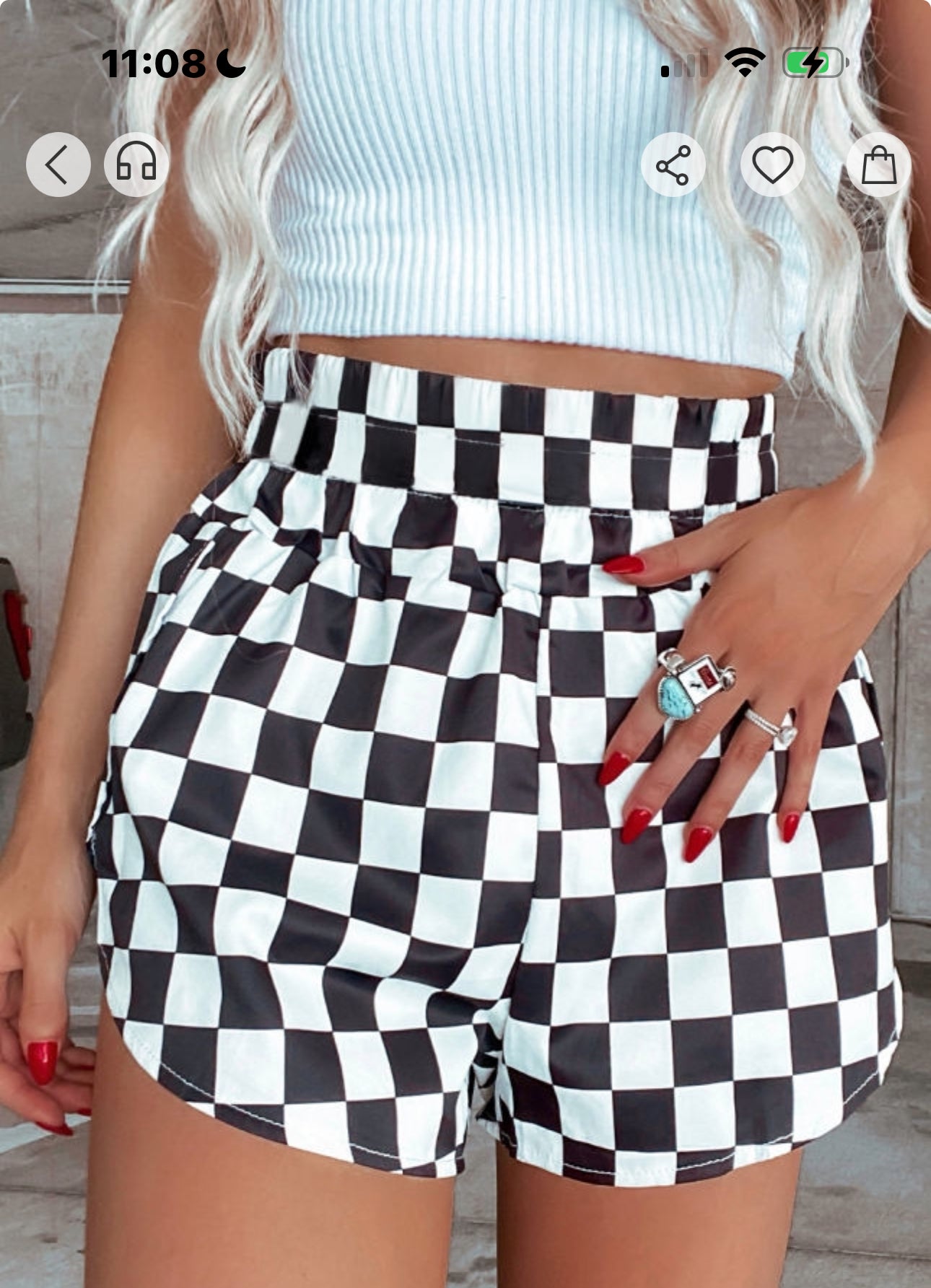 Checkered Highwaisted Shorts