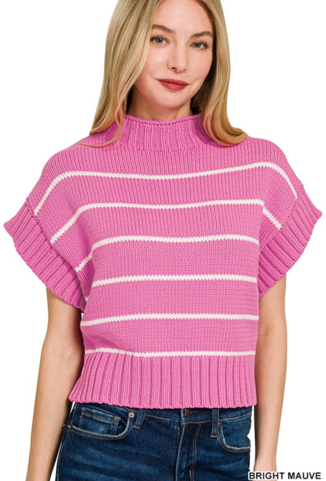 Stripped pink Sweater vest