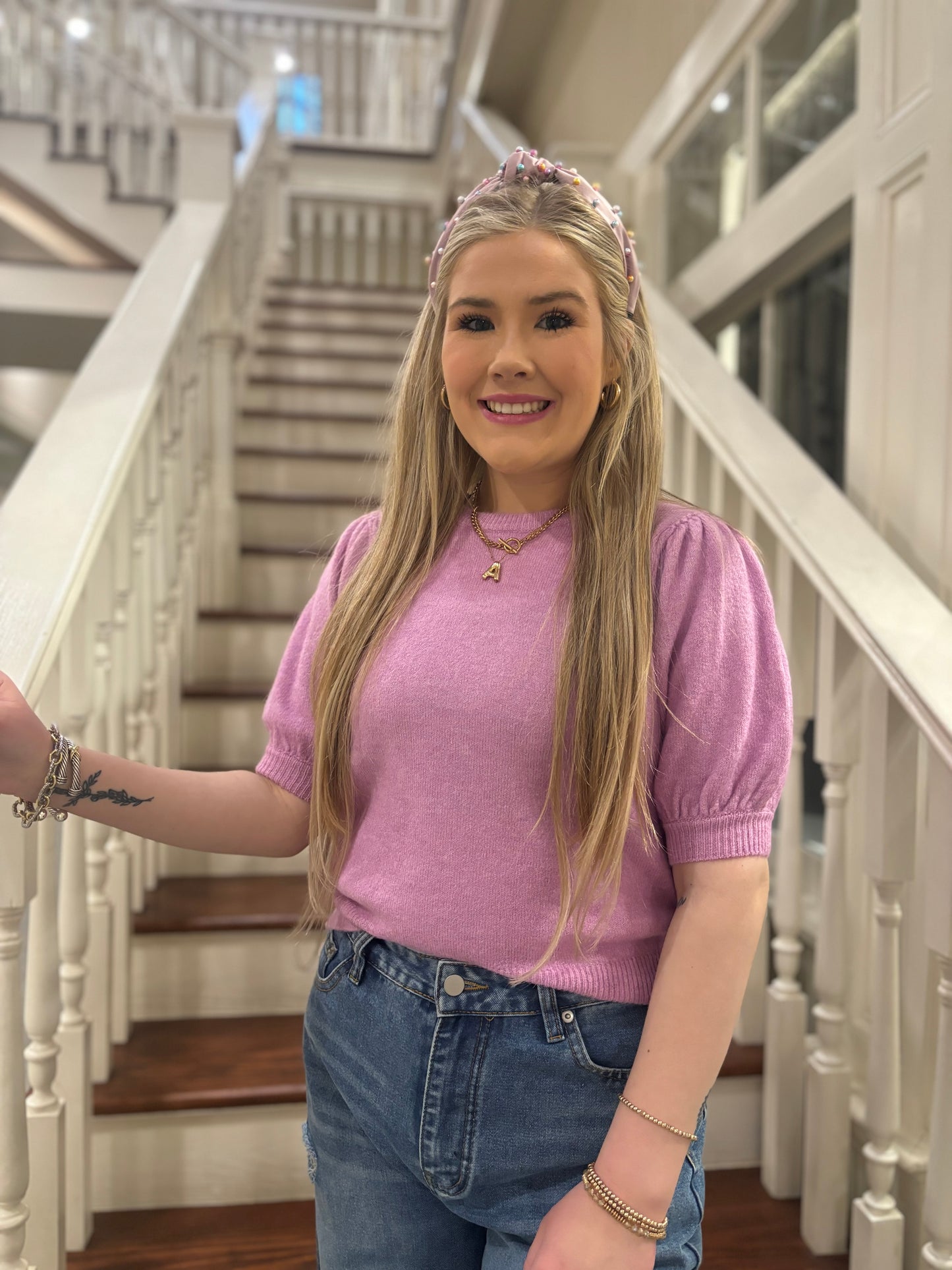 PUFF SHORT SLEEVE SWEATER