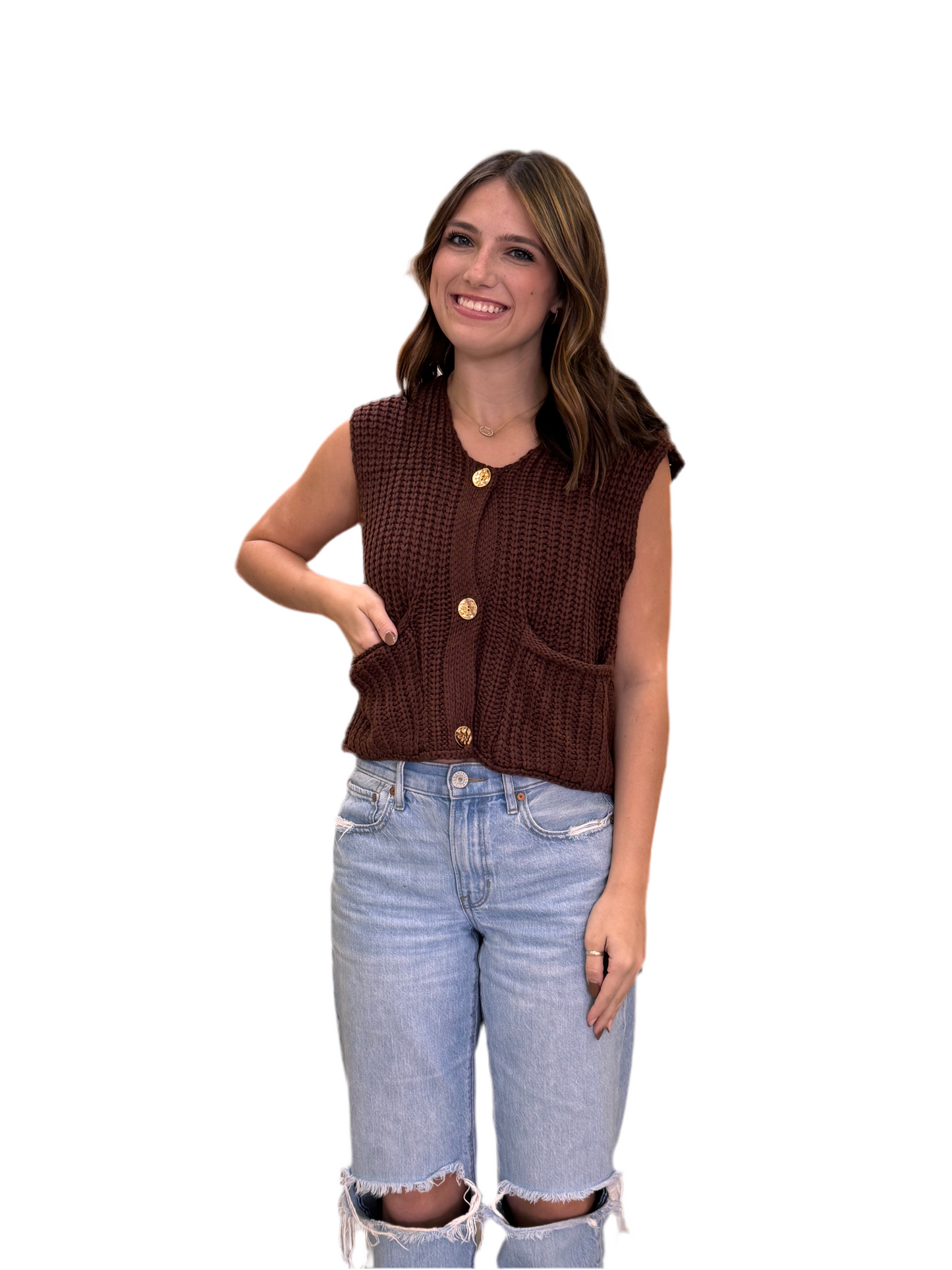 Chocolate brown Sweater vest