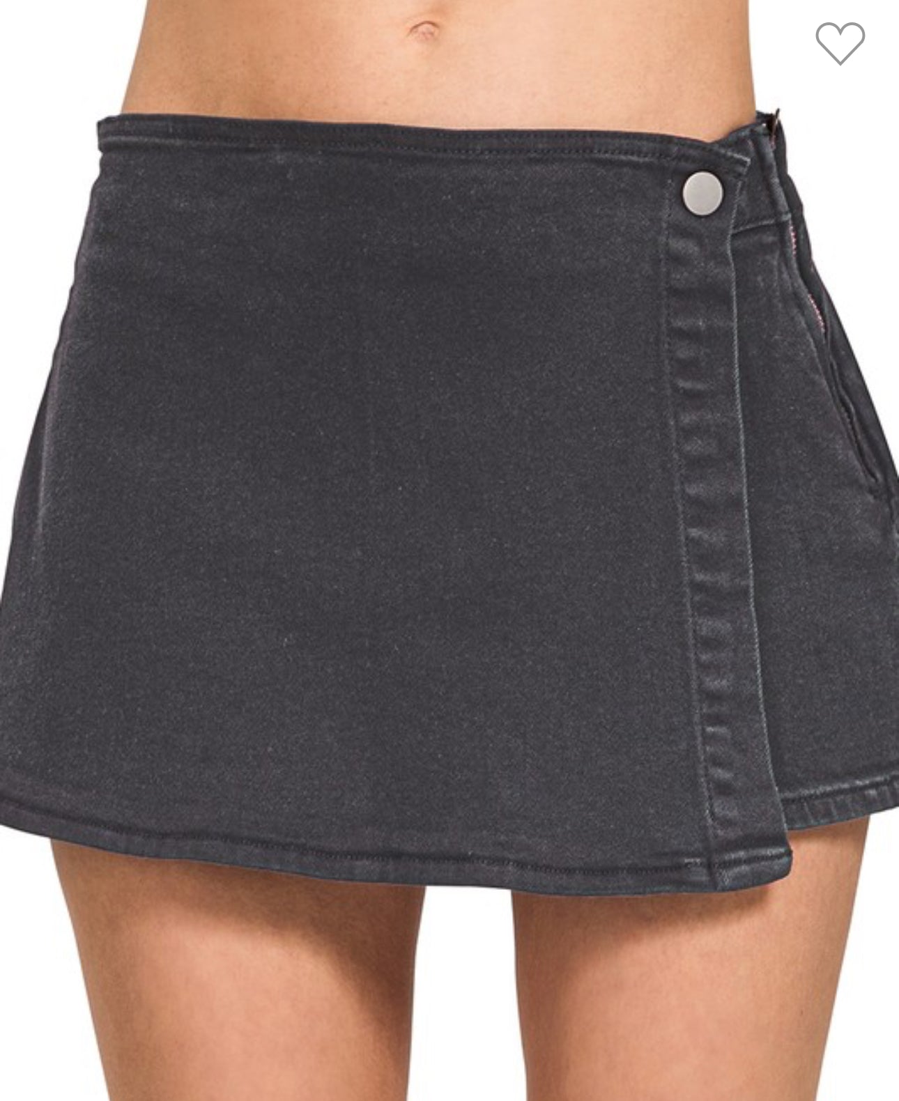 Zenana Black Denim Skort