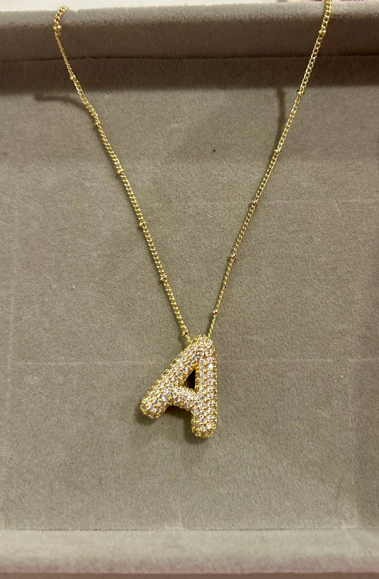 Studded Bubble Initial Necklace