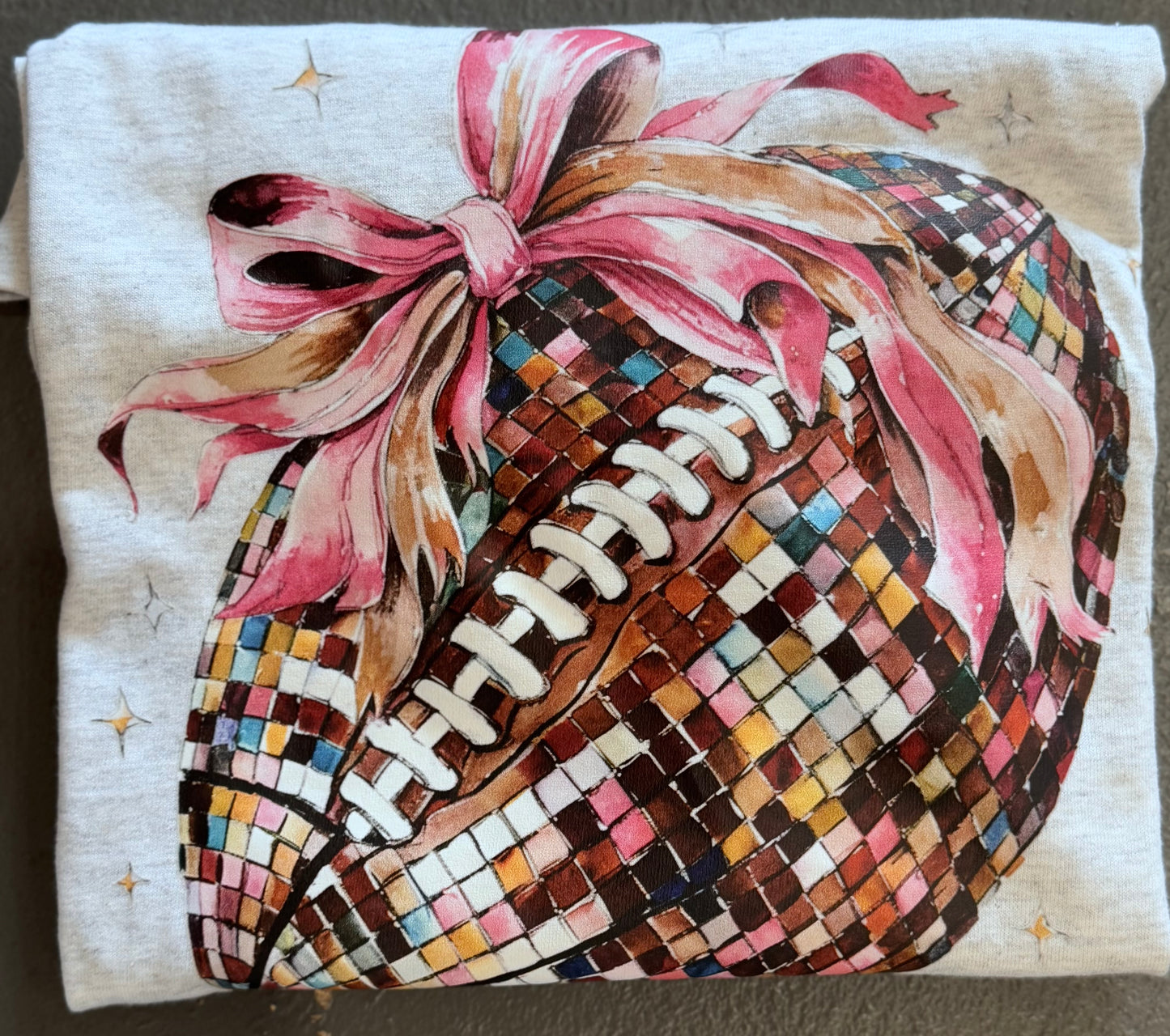 Sequin girly football tshirt
