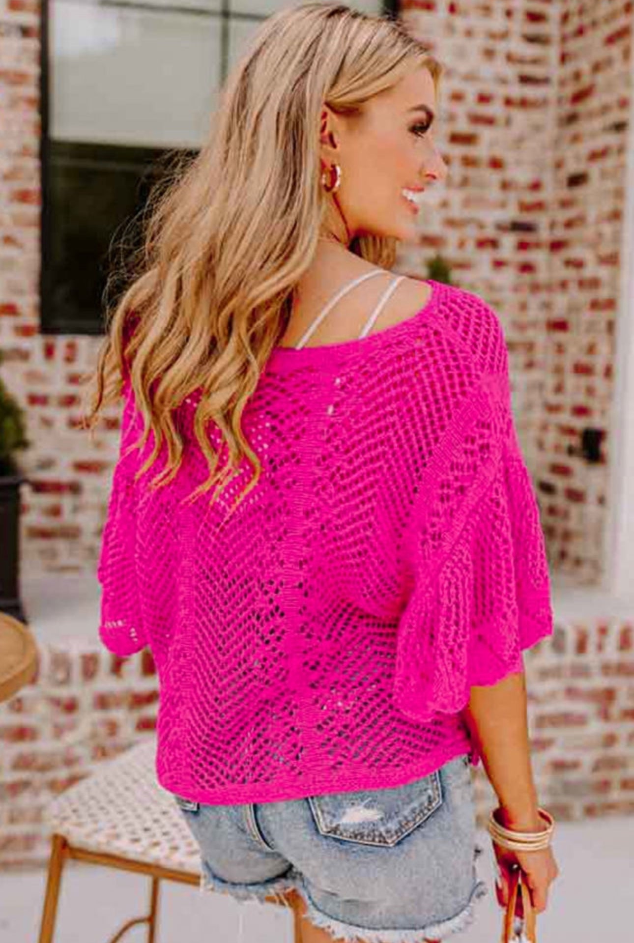 Neon Pink crochet top