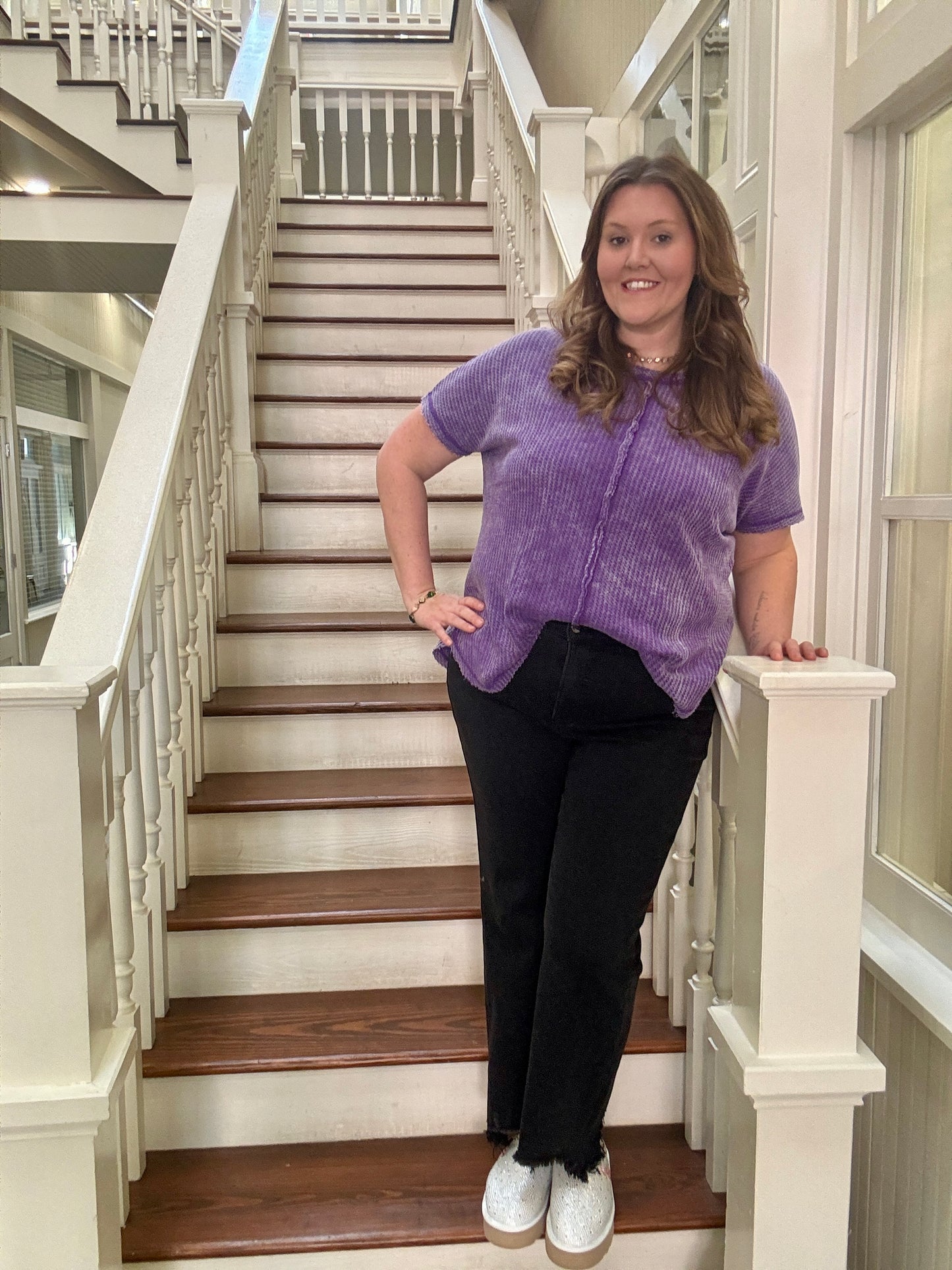 Zenana Waffle Knit Top