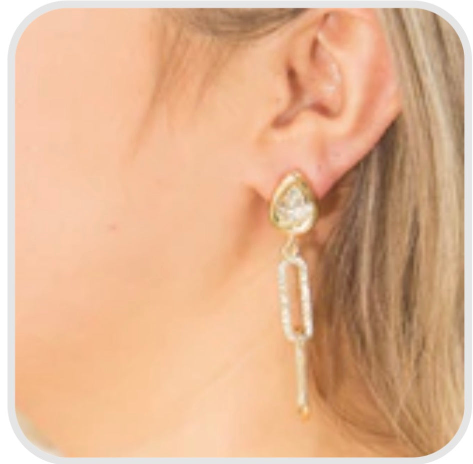 Paper clip chain earrings