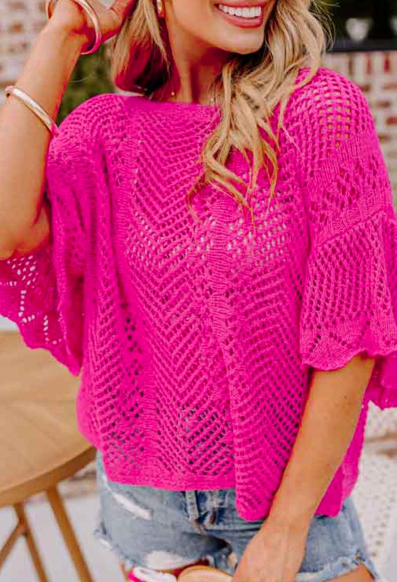 Neon Pink crochet top