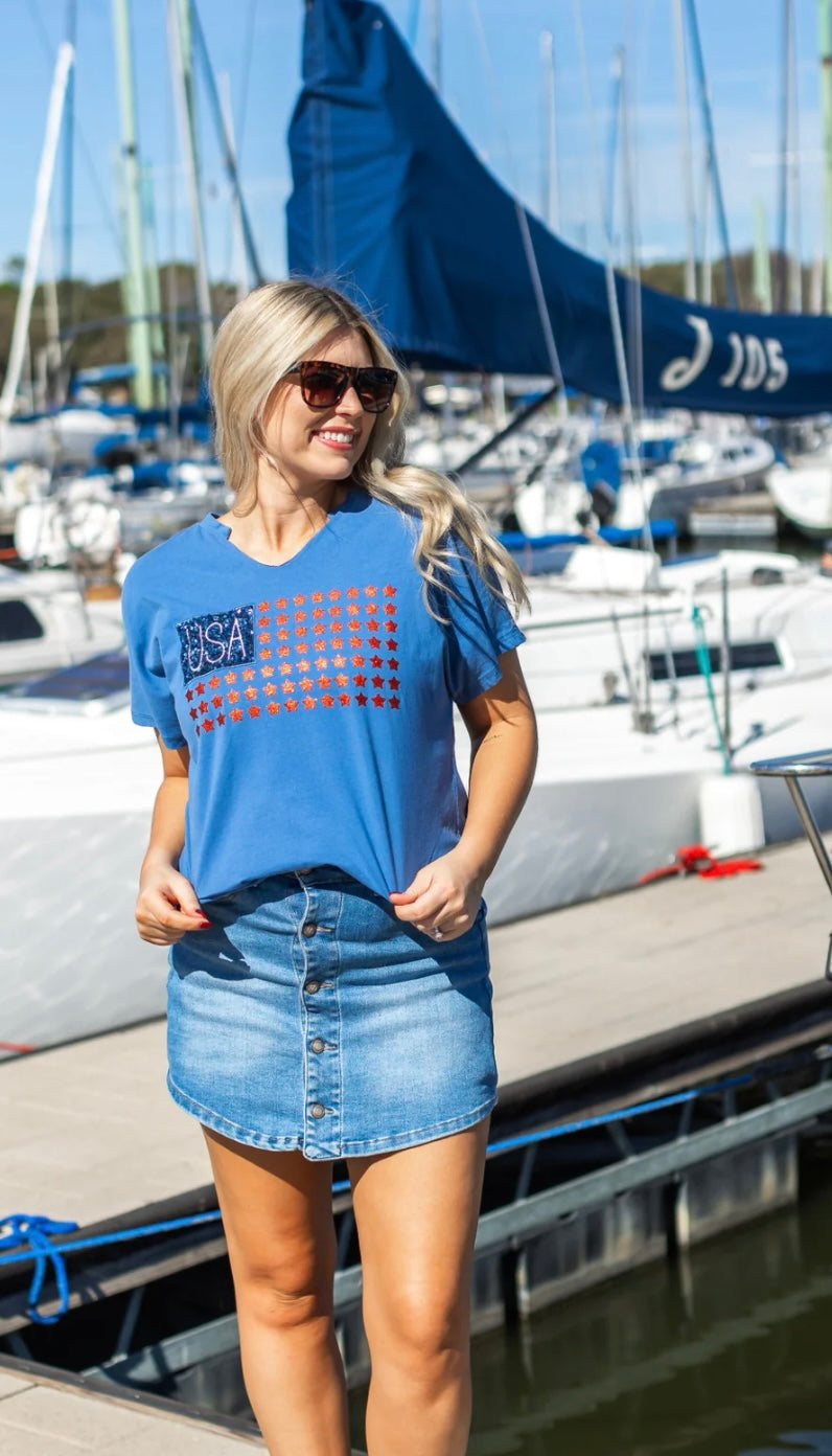 Denim Button Skort