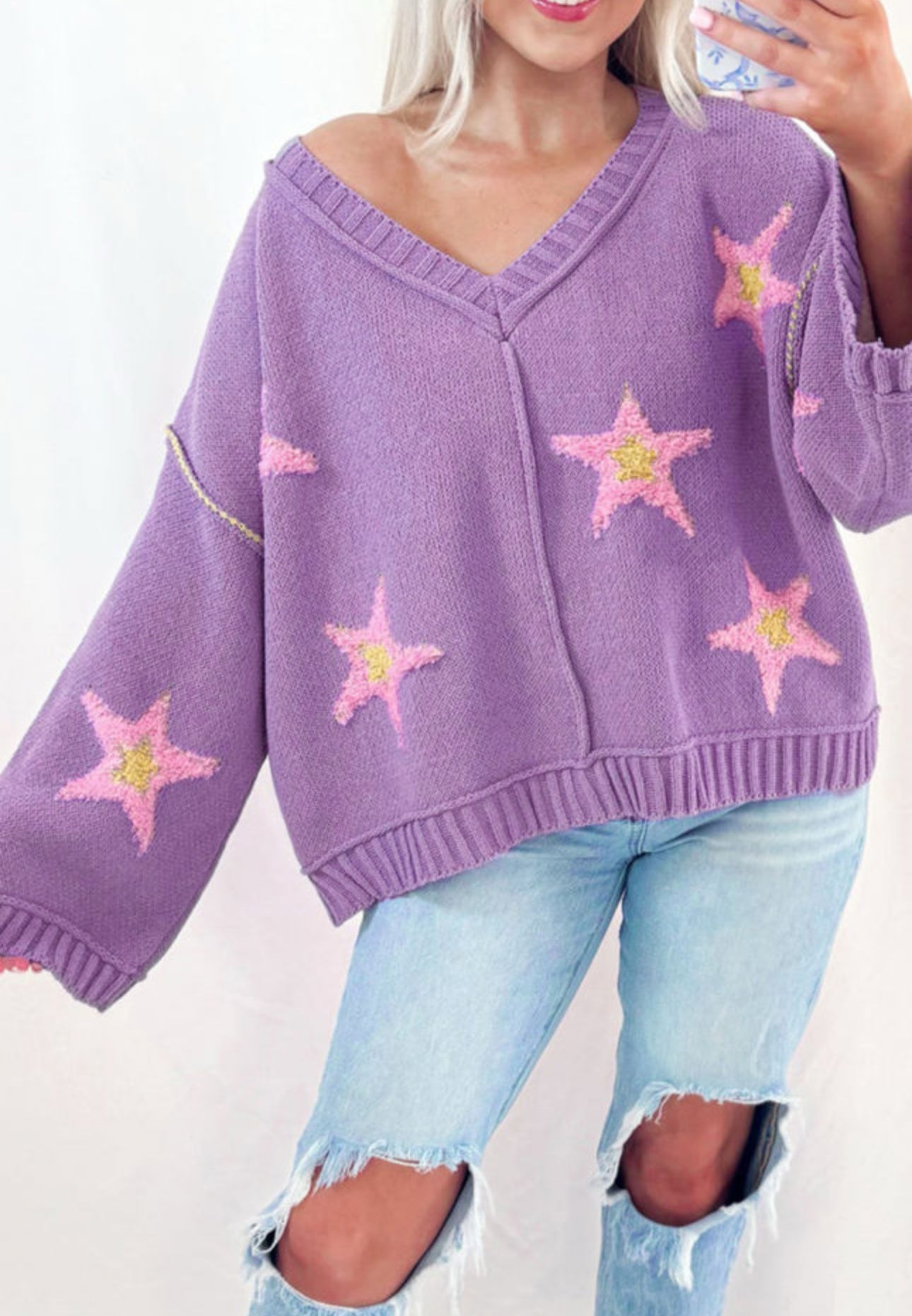 Purple Star Sweater