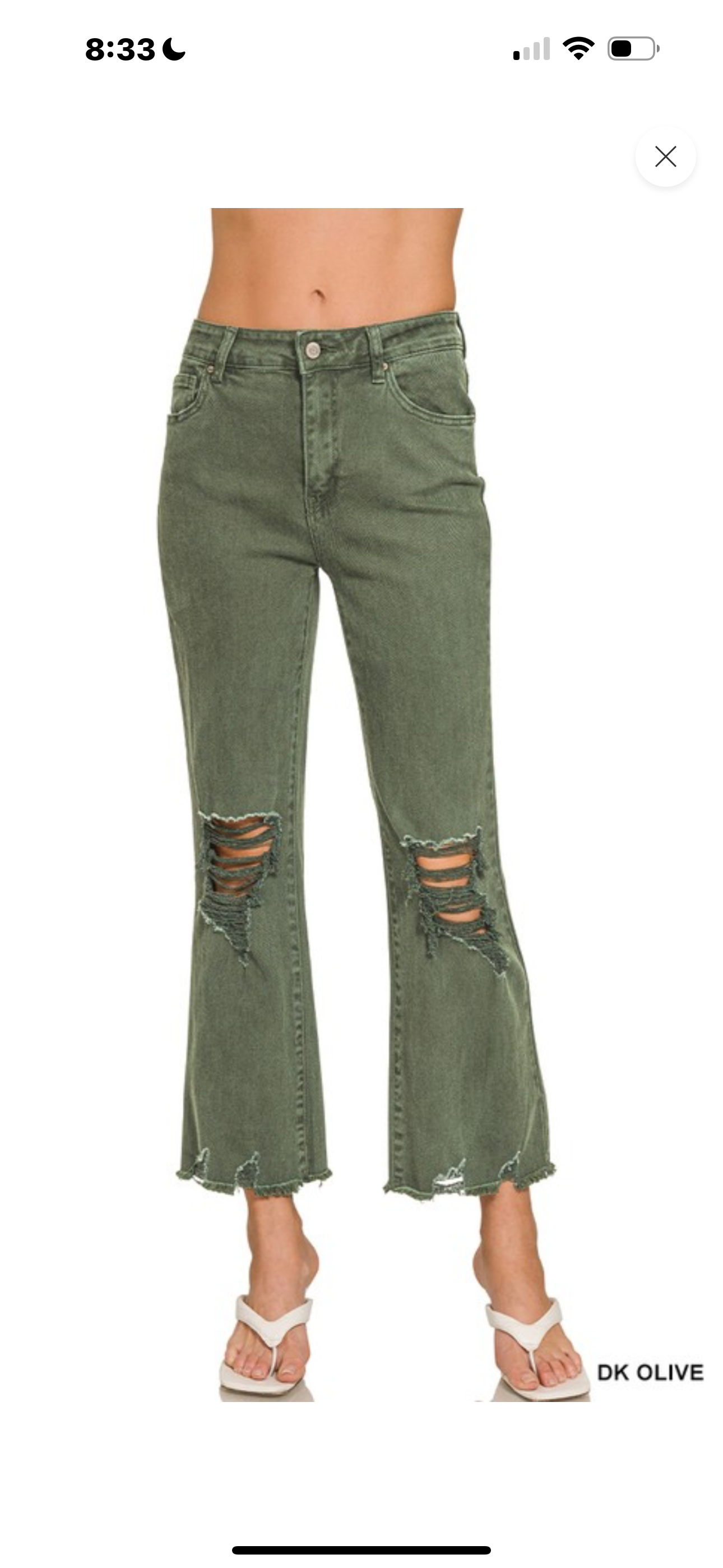 Big hole acid was zenana jeans Olive