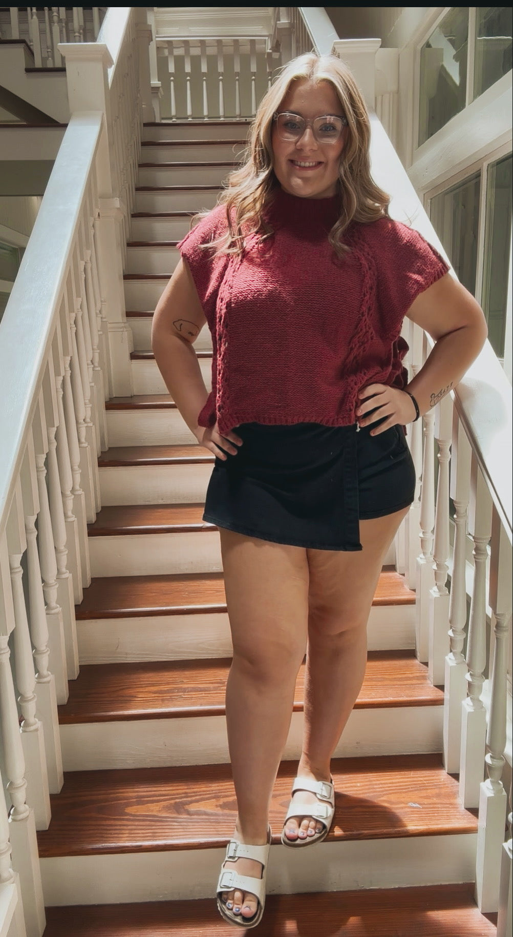Zenana Black Denim Skort