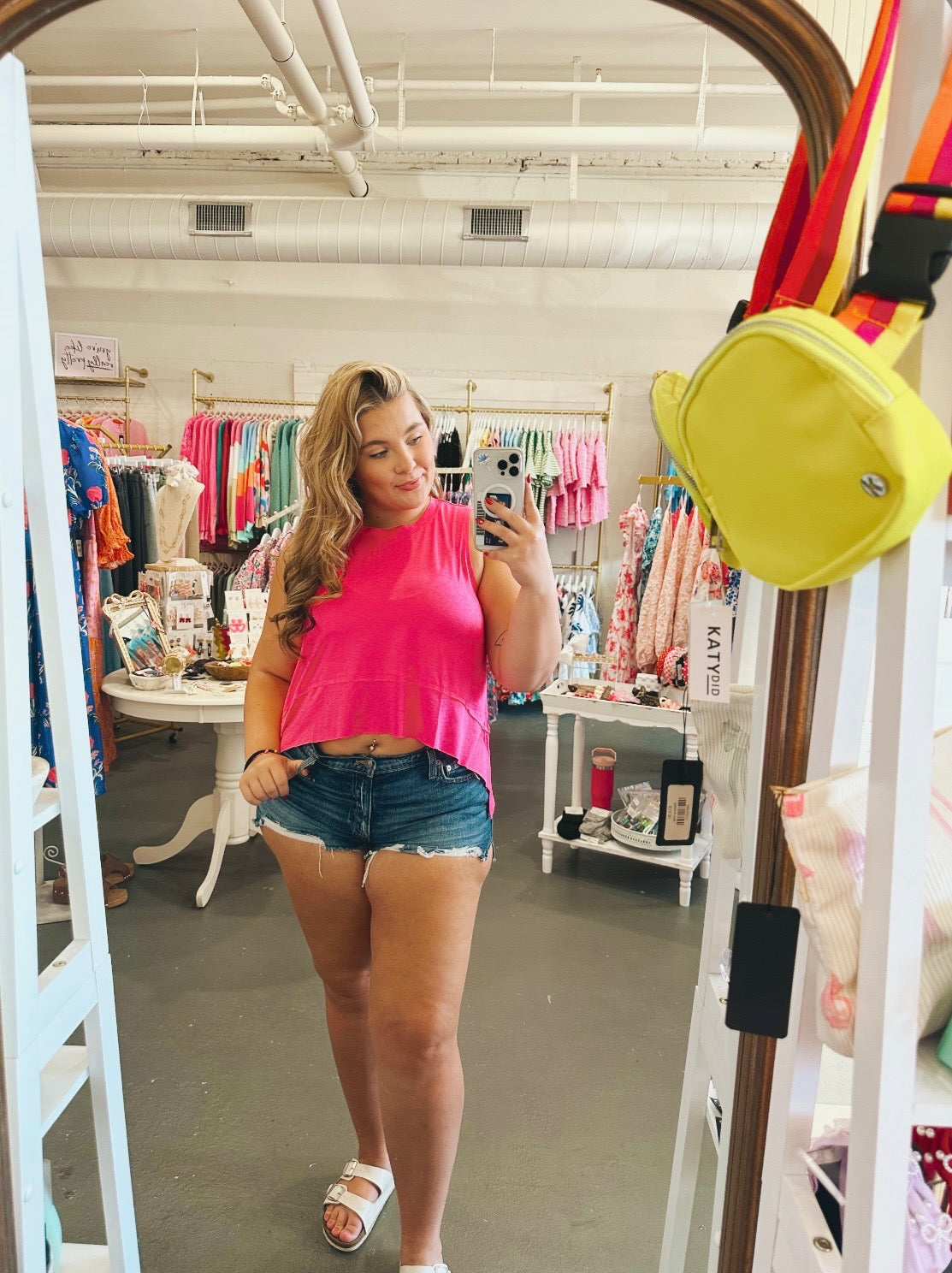 Pink Split side top