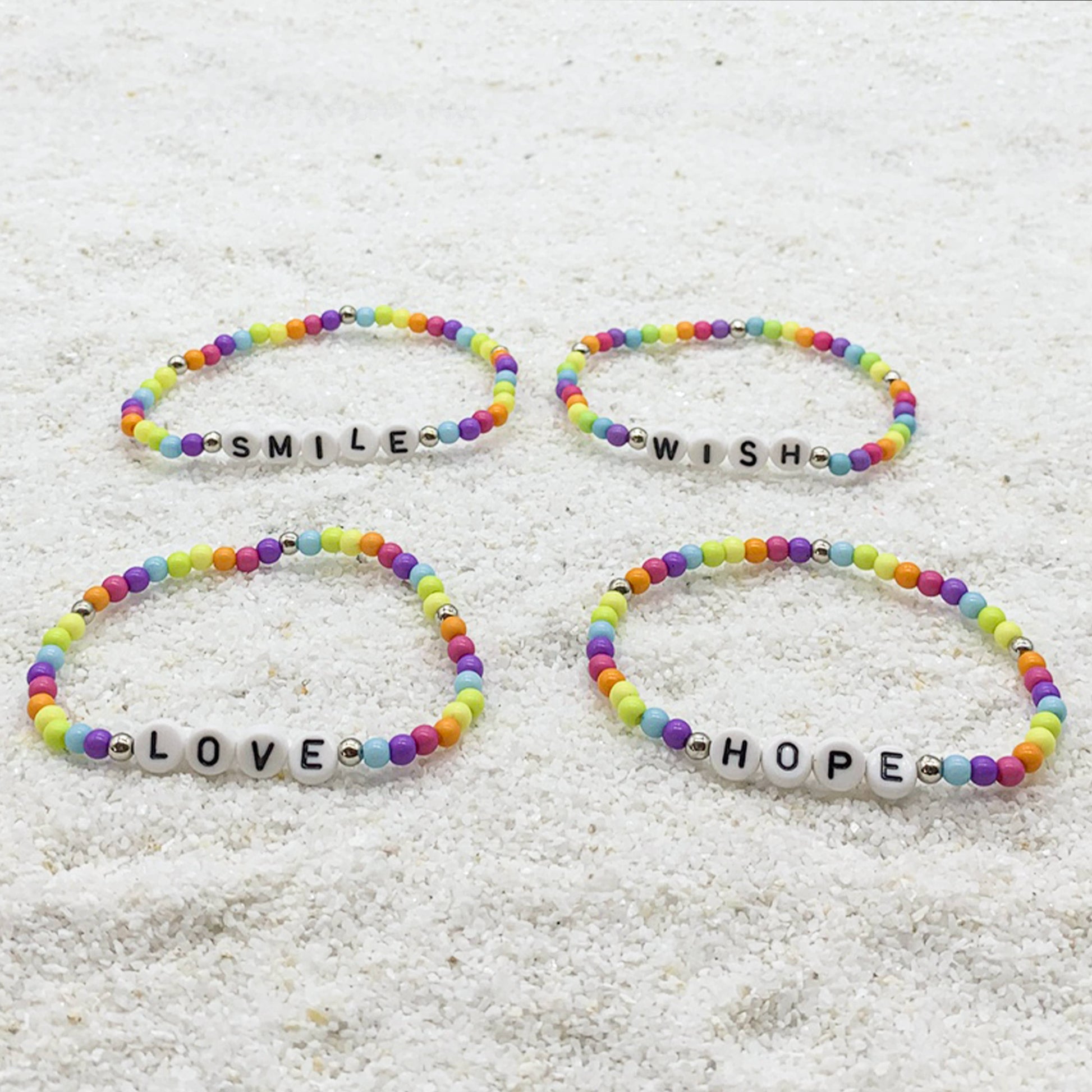 Rainbow Beaded Affirmation Word Bracelets - Sweet Magnolia Boutique