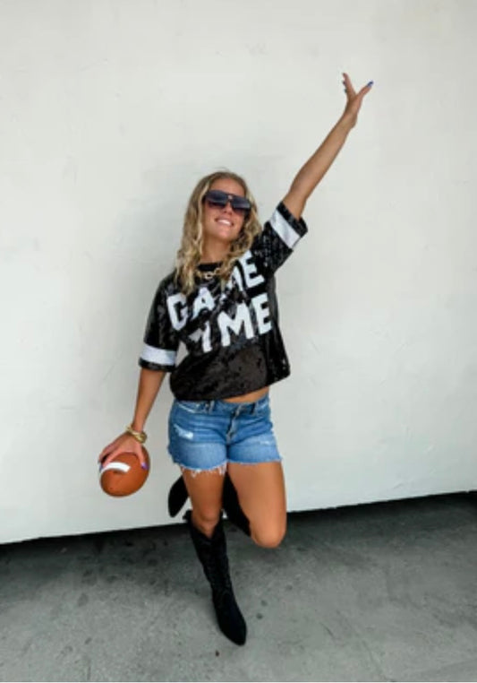 Game day sequin plus size top
