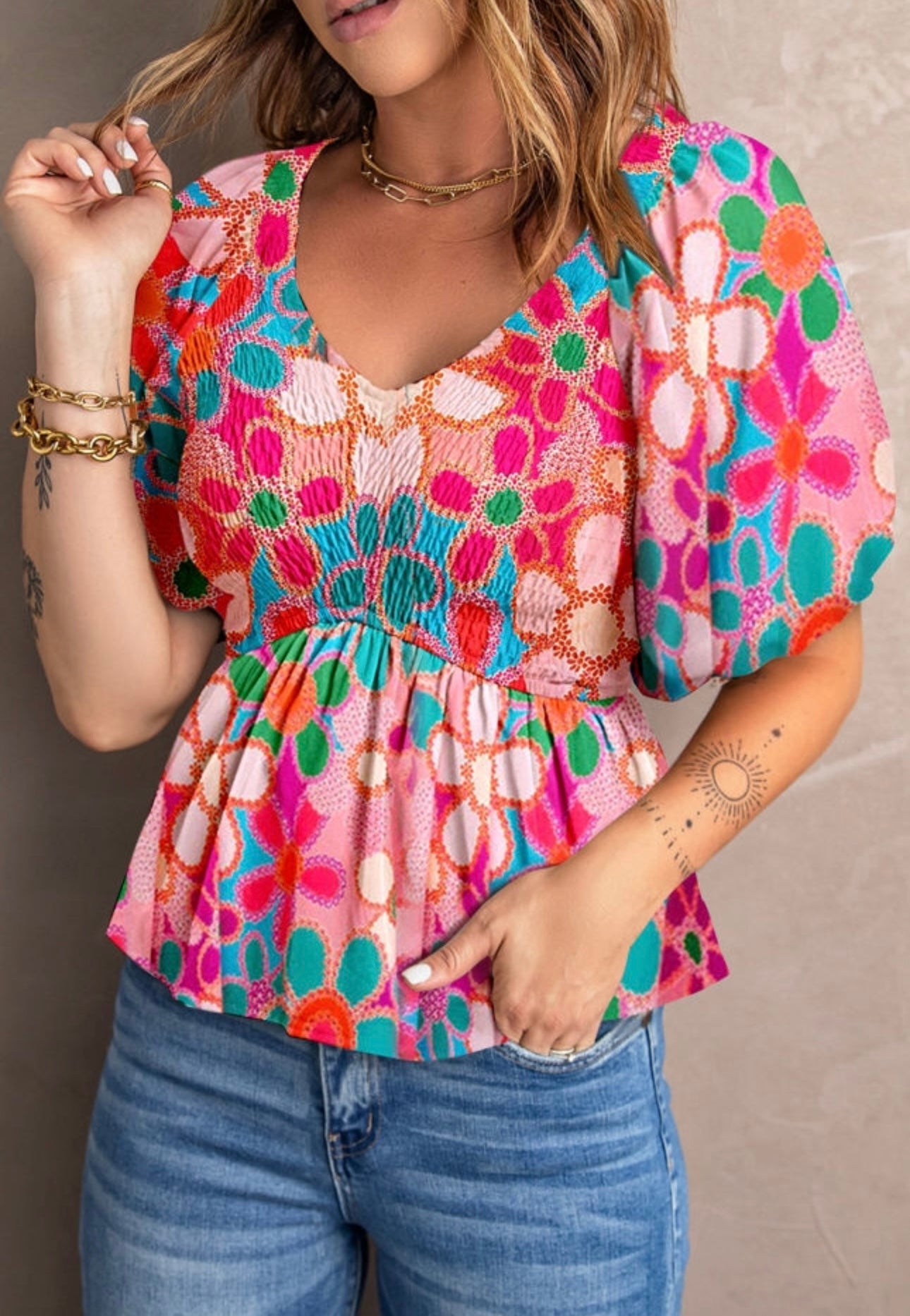 Spring Flowers Blouse Sweet Magnolia Boutique