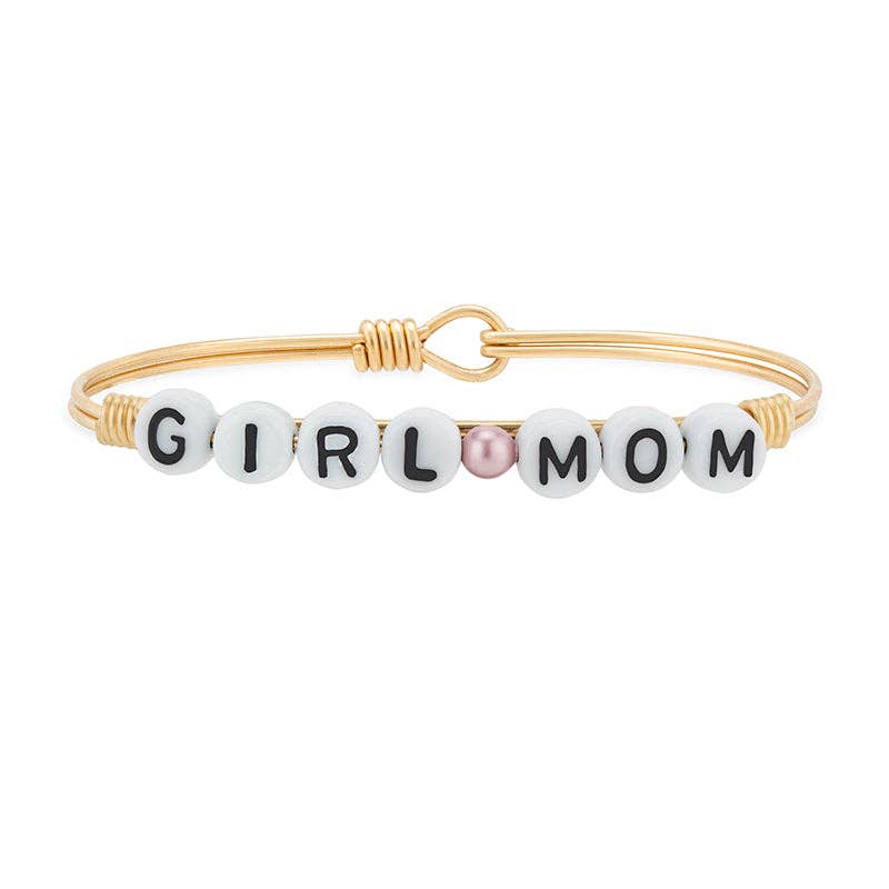 Girl Mom Letter Bead Bangle Bracelet