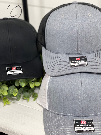 Adult Try That In A Small Town Patch Snapback Hat: Gray & White / Black Sweet Magnolia Boutique