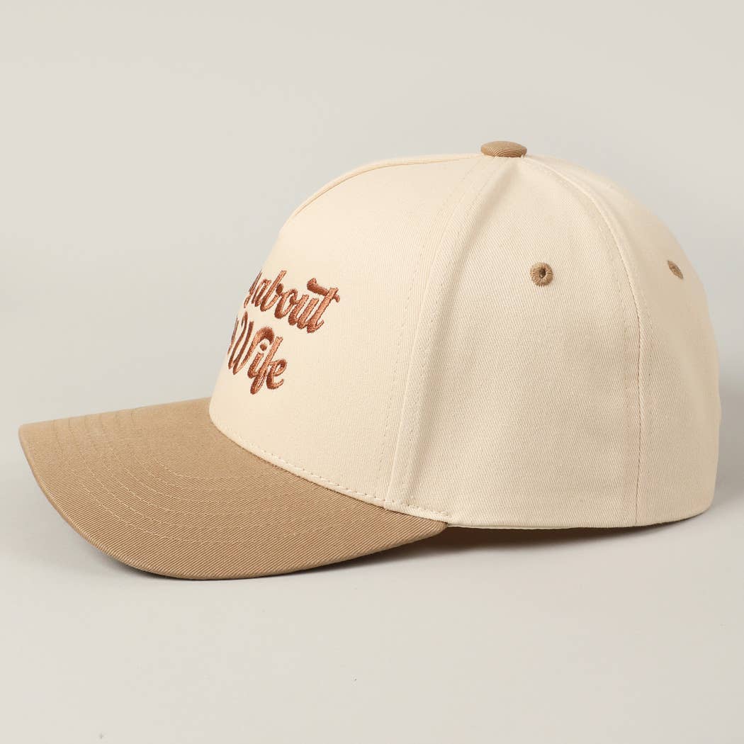 Sorry About My Wife / Husband Embroidery Two-Tone Canvas Cap