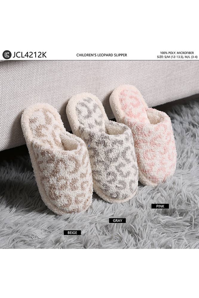 Children's Leopard Pattern Slippers Sweet Magnolia Boutique