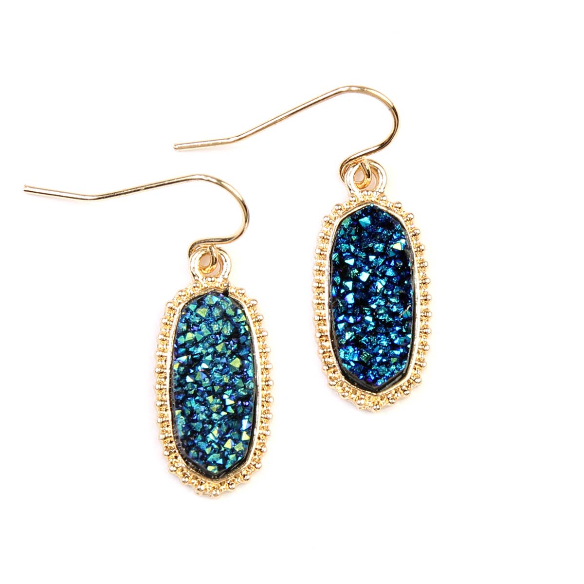 DRUZY STONE OVAL EARRINGS Sweet Magnolia Boutique