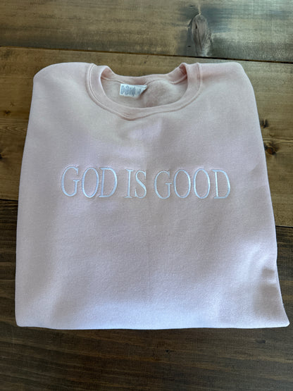 God is good embroidered sweatshirt