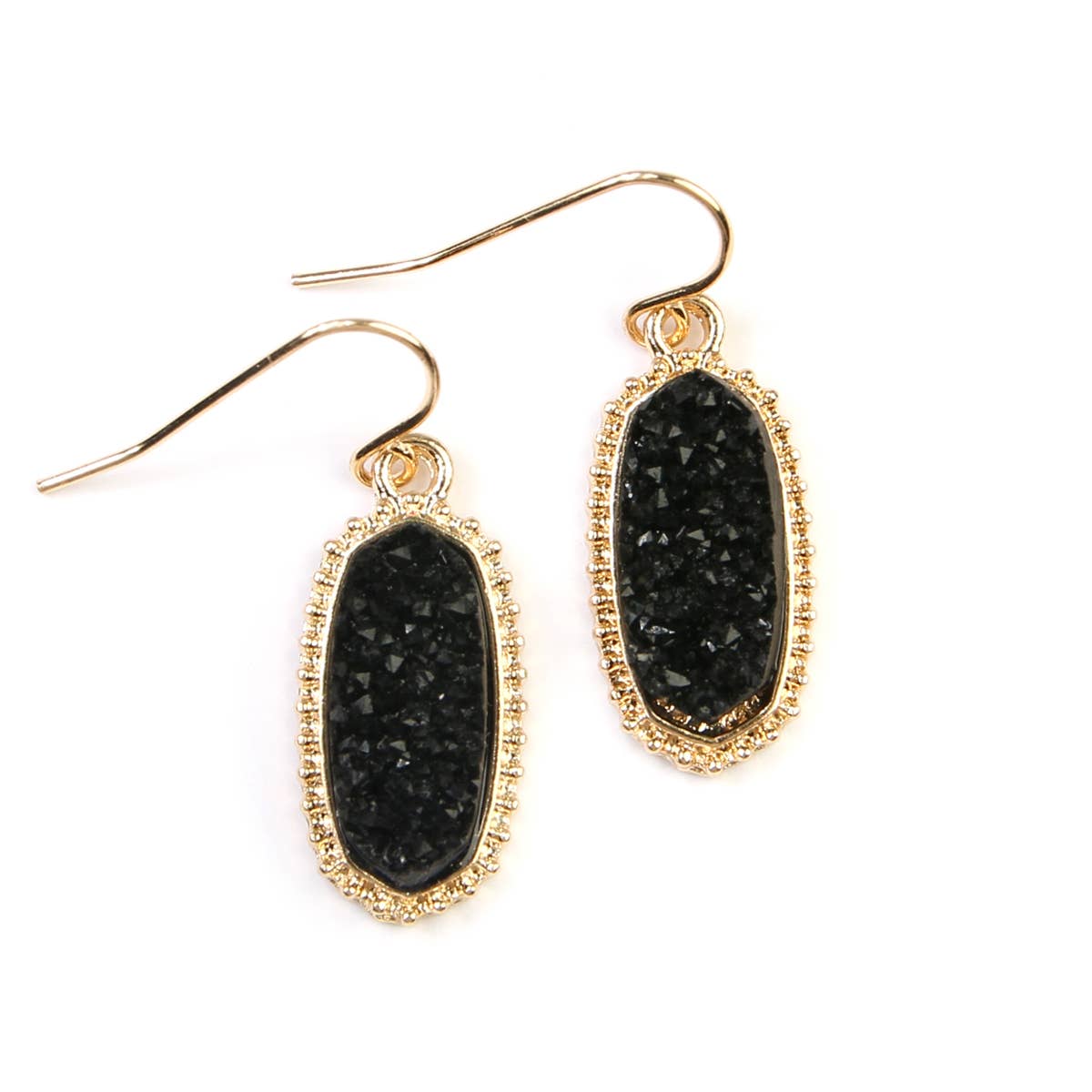 DRUZY STONE OVAL EARRINGS Sweet Magnolia Boutique