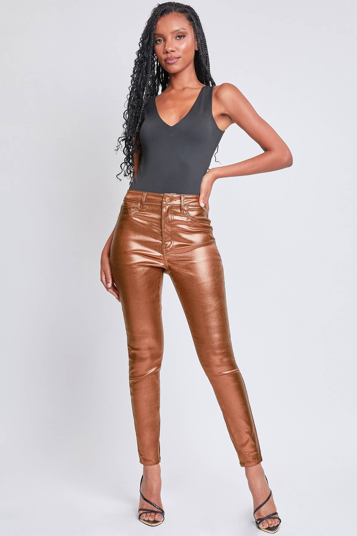 Junior High Rise Metallic Skinny Jean Sweet Magnolia Boutique