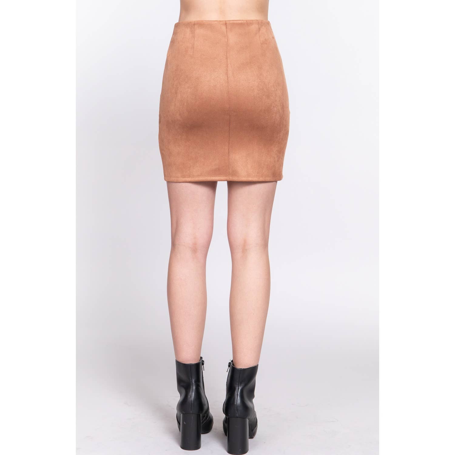 RUCHED FAUX SUEDE MINI SKIRT: Sweet Magnolia Boutique