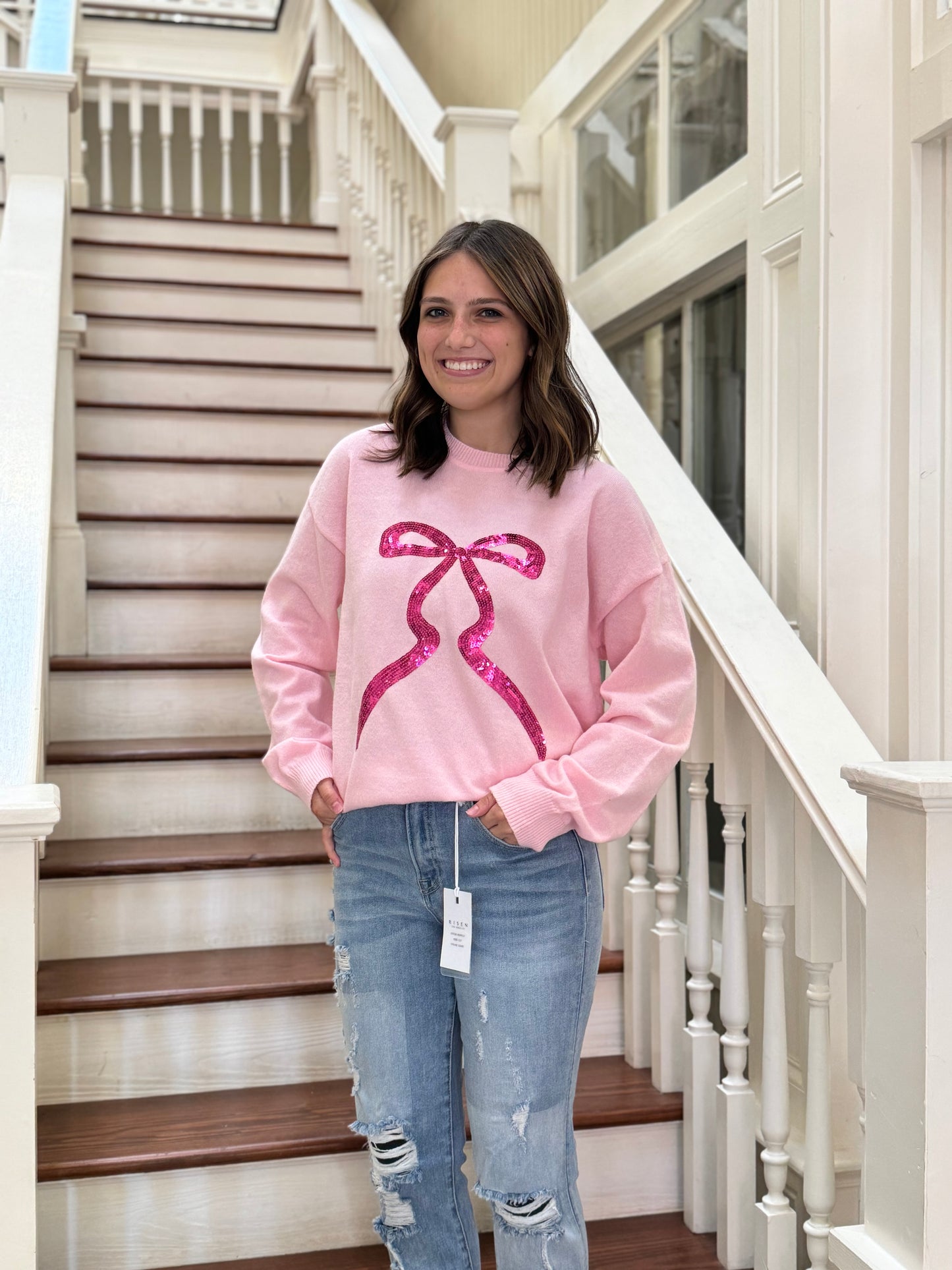 Pink Bow Sweater