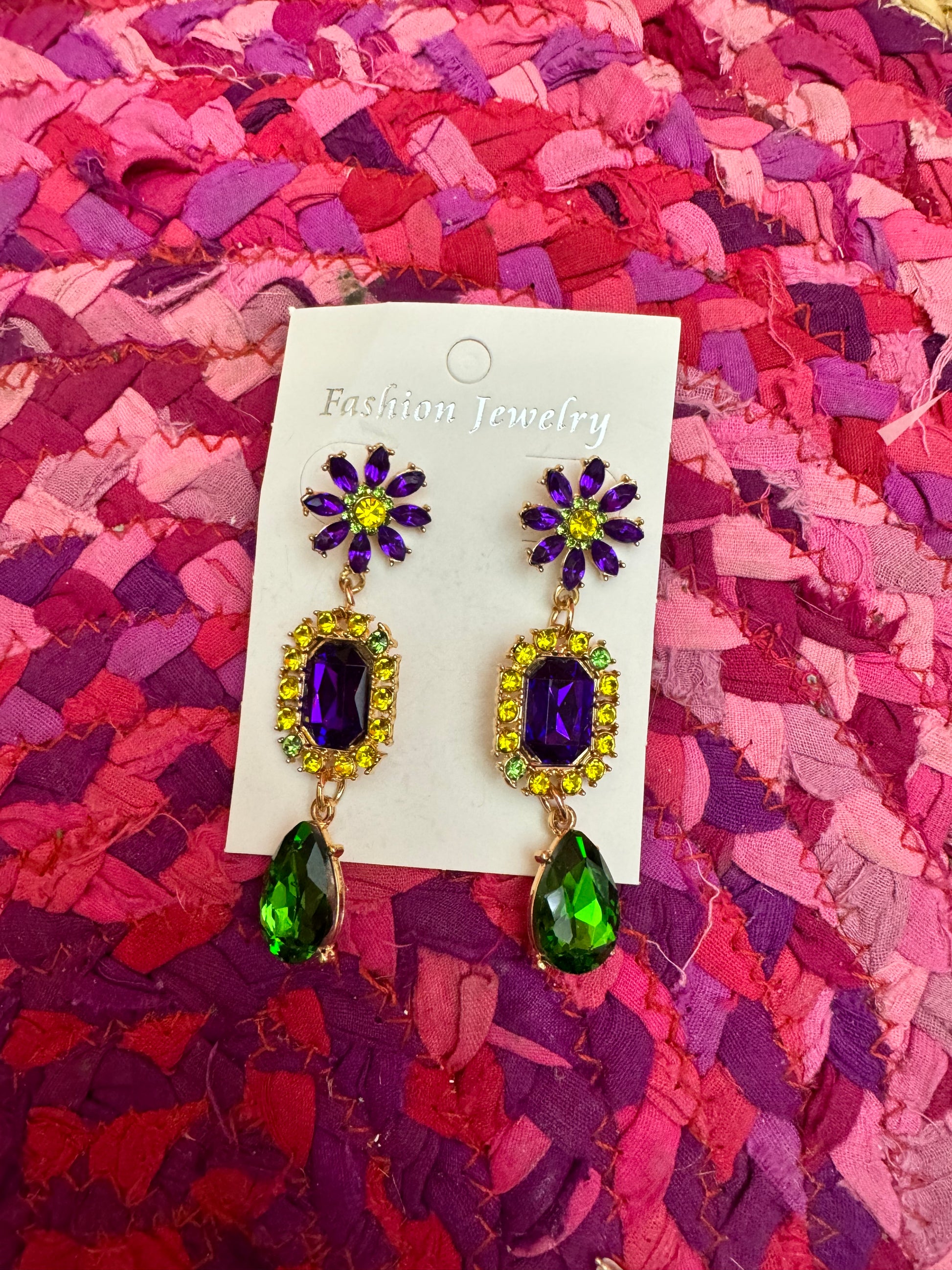 Mardi Gra earrings Sweet Magnolia Boutique