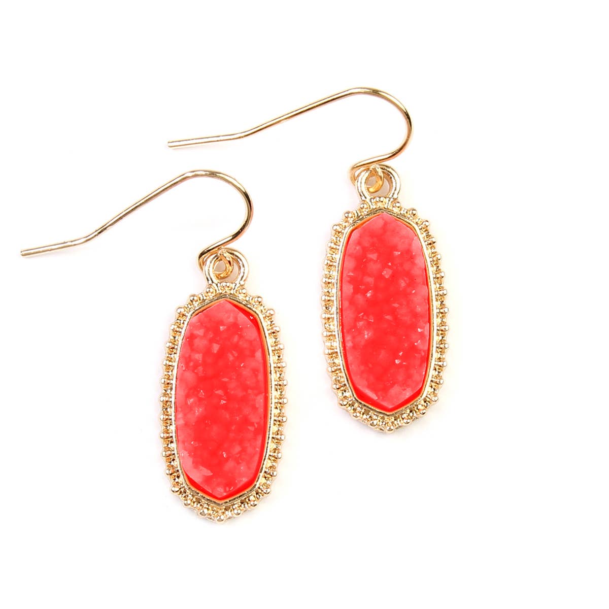 DRUZY STONE OVAL EARRINGS Sweet Magnolia Boutique