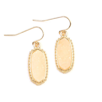 DRUZY STONE OVAL EARRINGS Sweet Magnolia Boutique