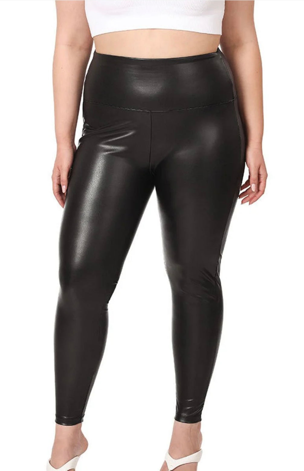 Zenana black faux leather leggings