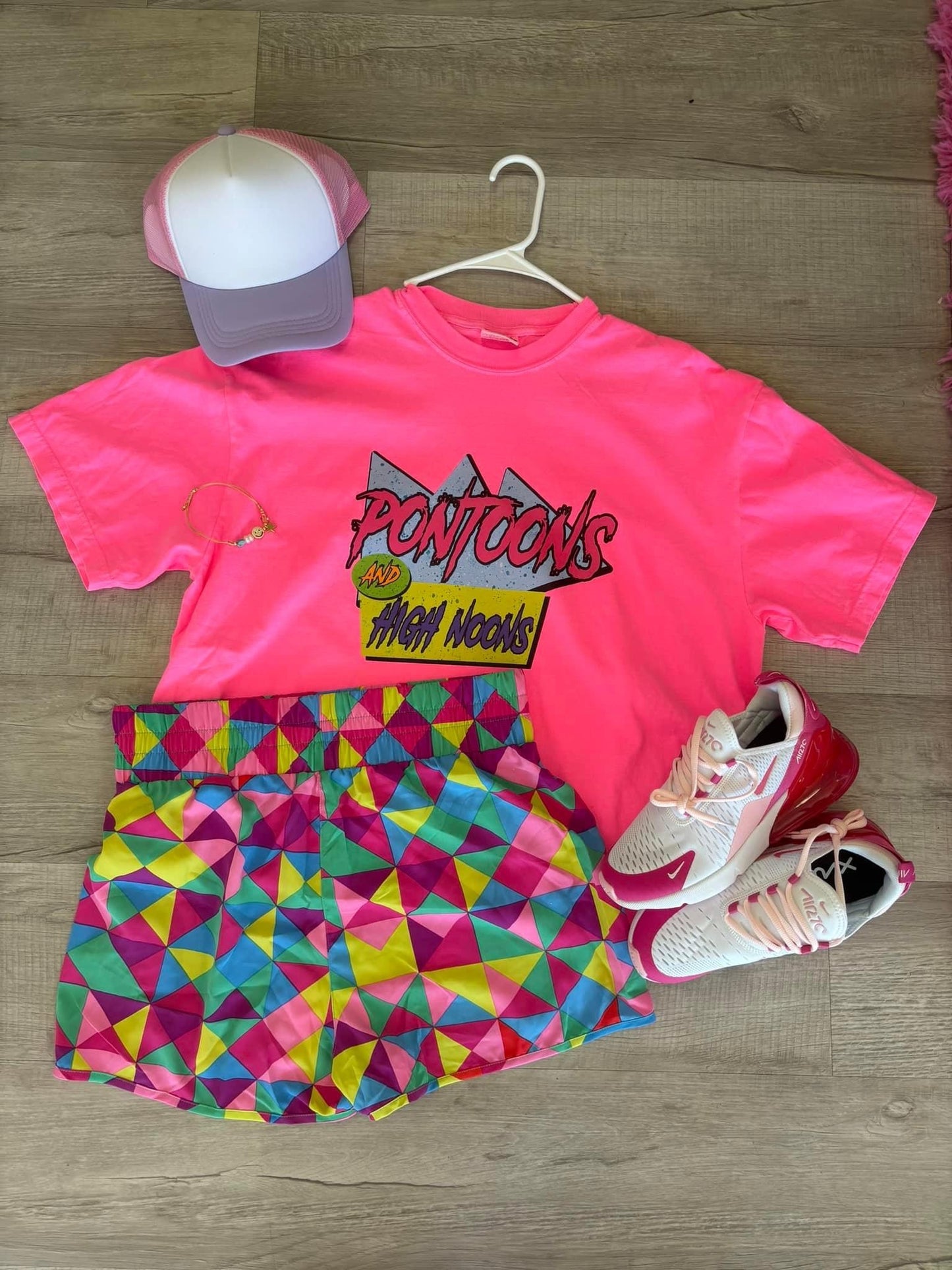 Summer neon graphic tees and tank