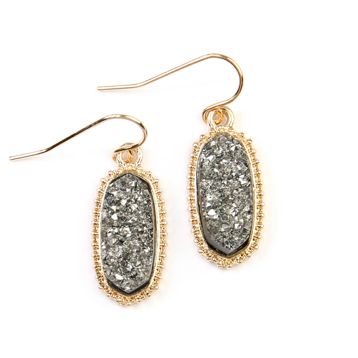 DRUZY STONE OVAL EARRINGS Sweet Magnolia Boutique