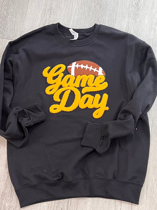 Game Day Sweatshirt Chenille Patch Sweet Magnolia Boutique