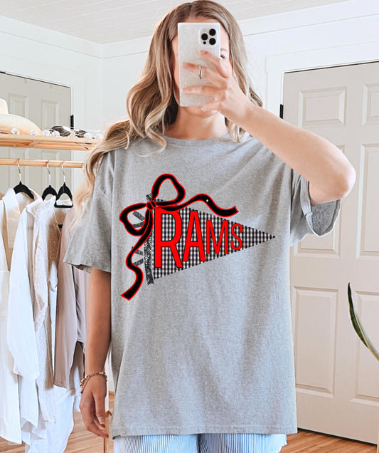 RAMS PENNANT BOW tshirt (MTO)