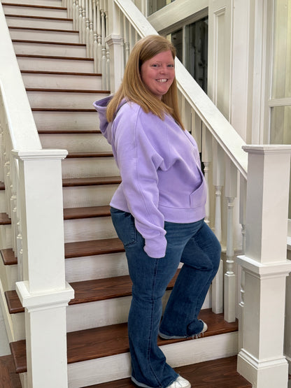 Cozy up thumbhole lavender hoodie